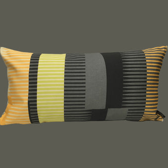 Combed Stripe Cushion - Lemon