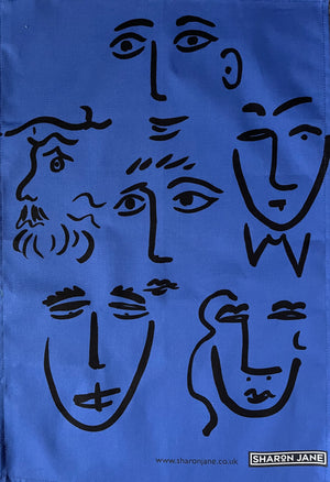 Faces Linen Tea Towel
