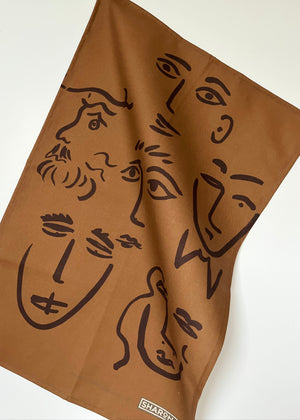 Faces Linen Tea Towel