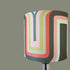 Retro geometric Lampshade - brown + pink