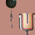 Retro geometric Lampshade - brown + pink