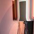 Retro geometric Lampshade - brown + pink