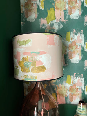 Large Painterly Abstract Lamp shade - pink