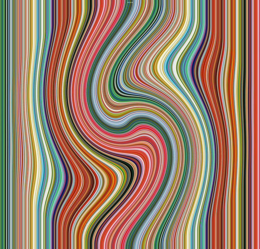 Multicolored wavy pattern on a textured background