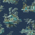 Vintage Oriental Wallpaper - Navy