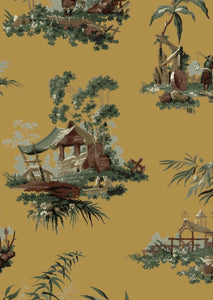 Vintage Oriental Wallpaper - Ochre