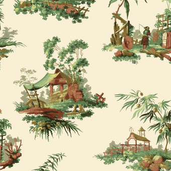 Vintage Oriental Wallpaper - Ivory