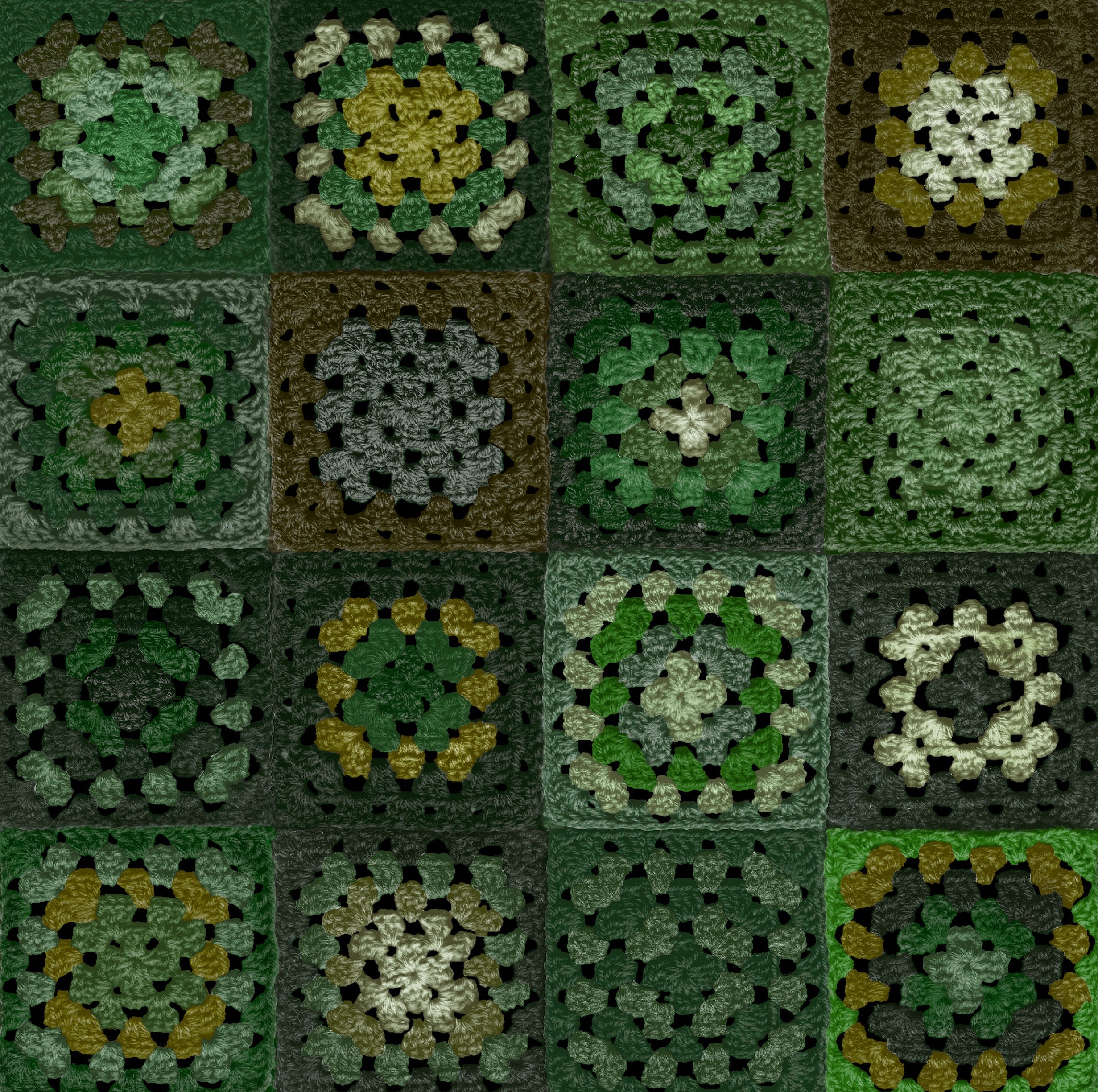 Crochet Wallpaper - Green