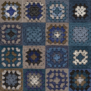Crochet Wallpaper - Indigo