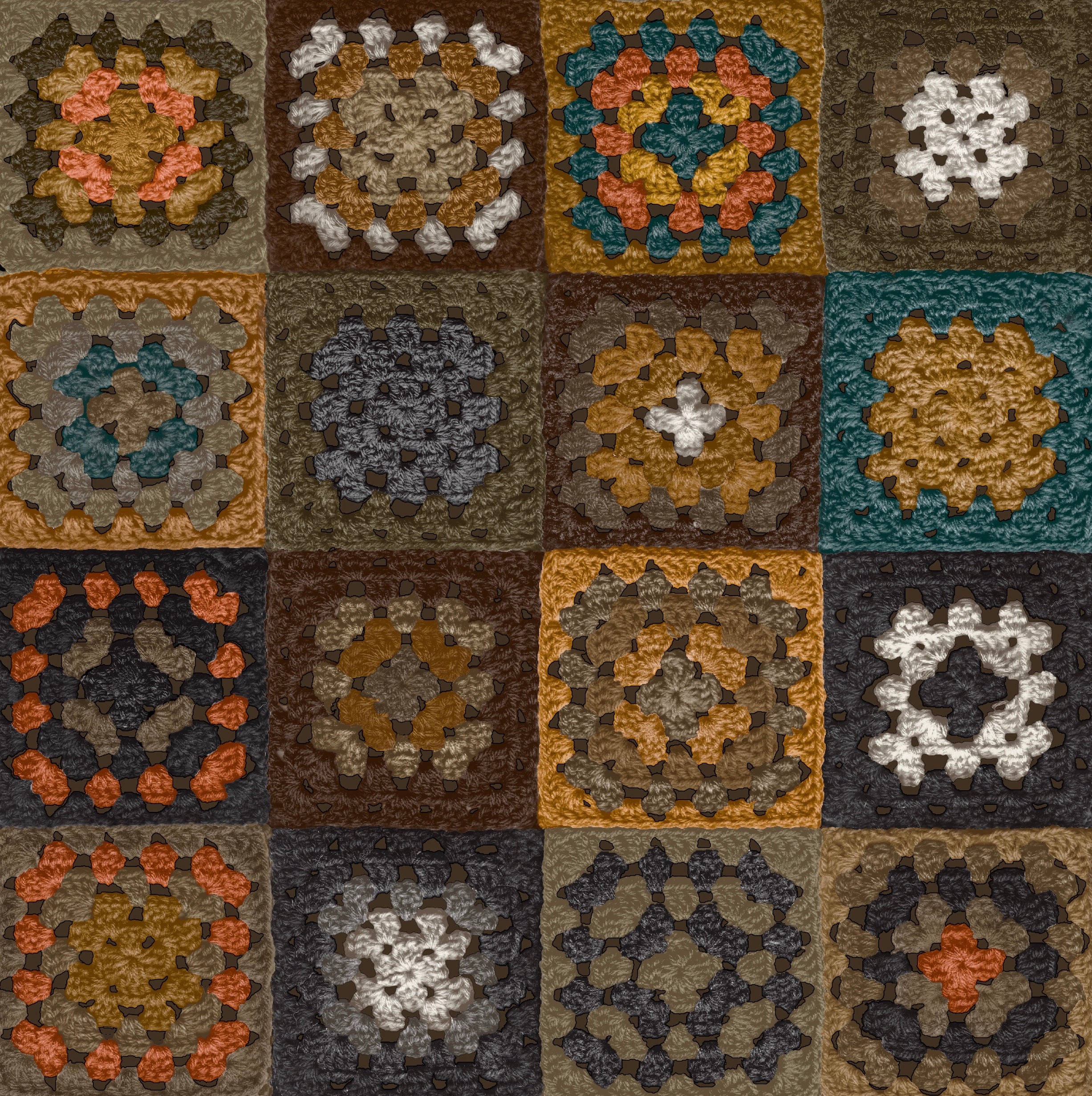 Crochet Wallpaper - Brown
