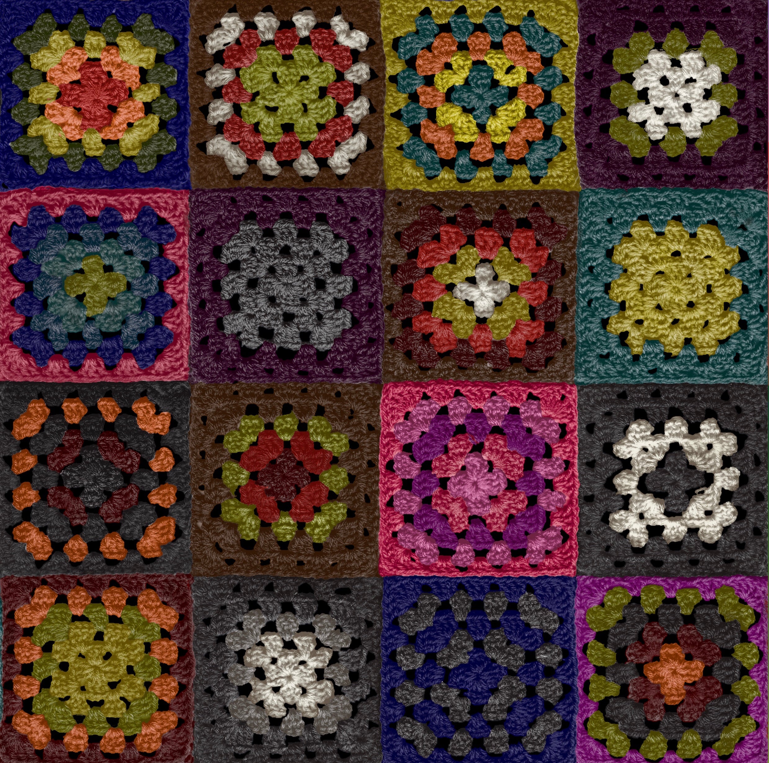 Crochet Wallpaper - Rainbow 2