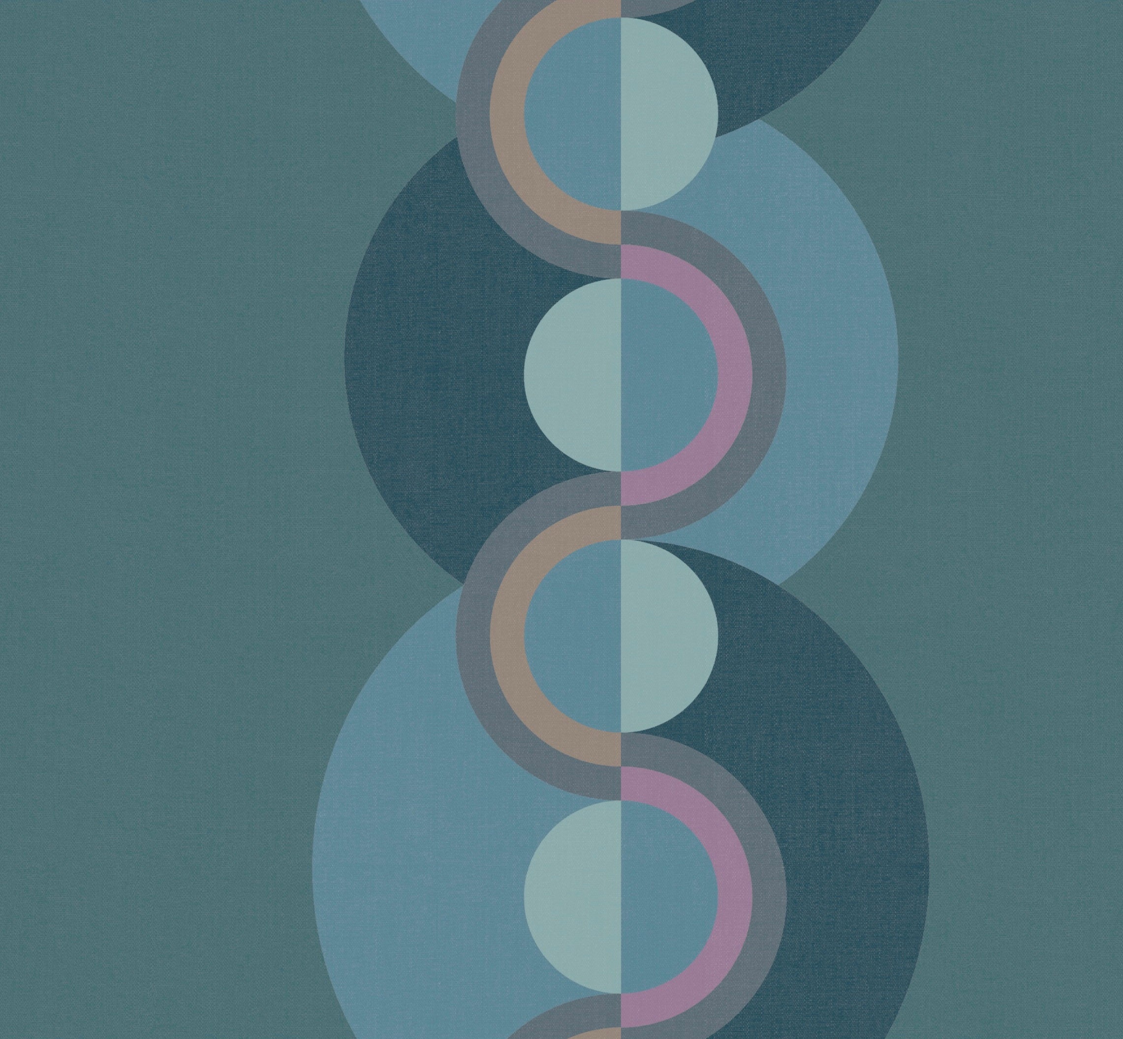 Retro Circle wallpaper -  Denim blue