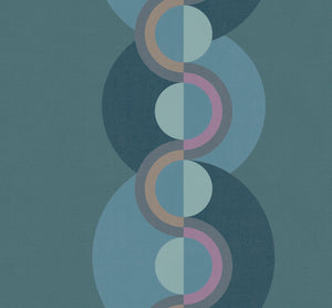 Retro Circle wallpaper -  Denim blue