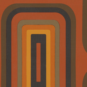 Retro Oblong Geometric wallpaper - Burnt Orange + Tangerine