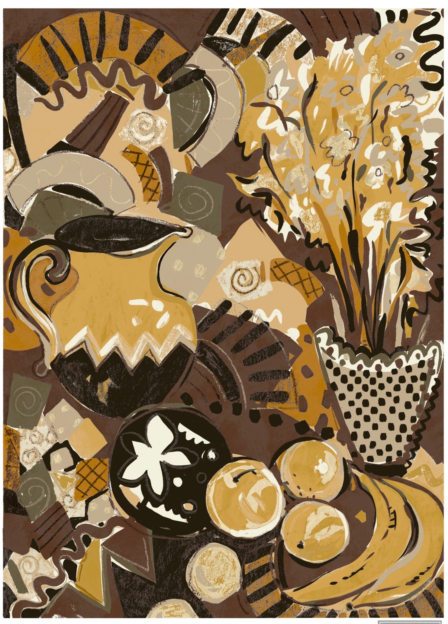 Still life print - Browns