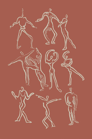 Dancers print - Terracotta