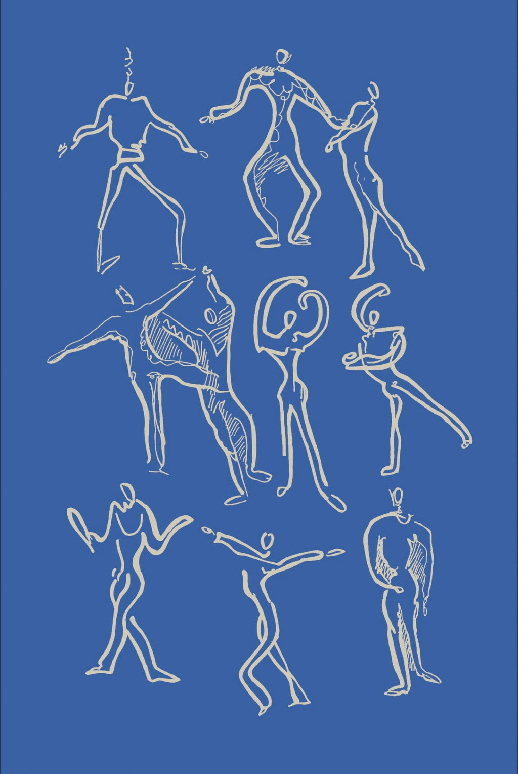 Dancers print - Cobalt