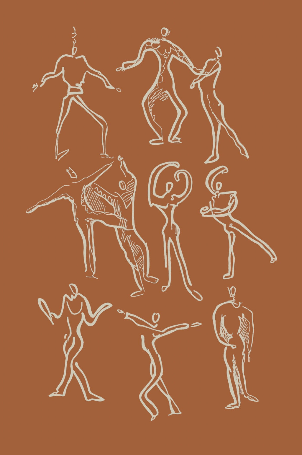 Dancers print - Terracotta