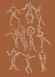 Dancers print - Terracotta