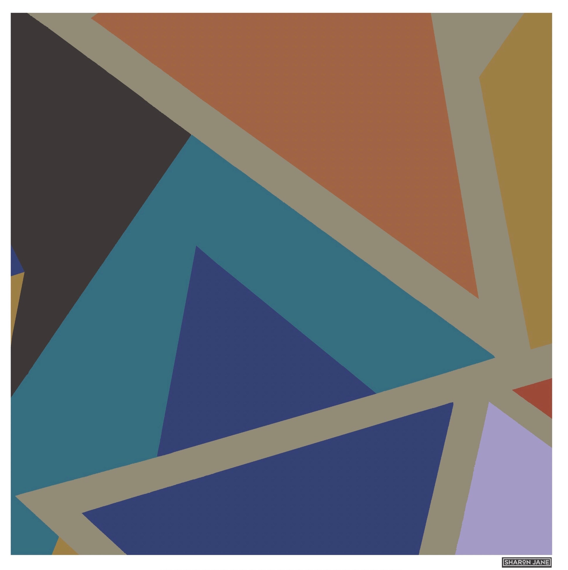 Geometric square print no 2 - lilac