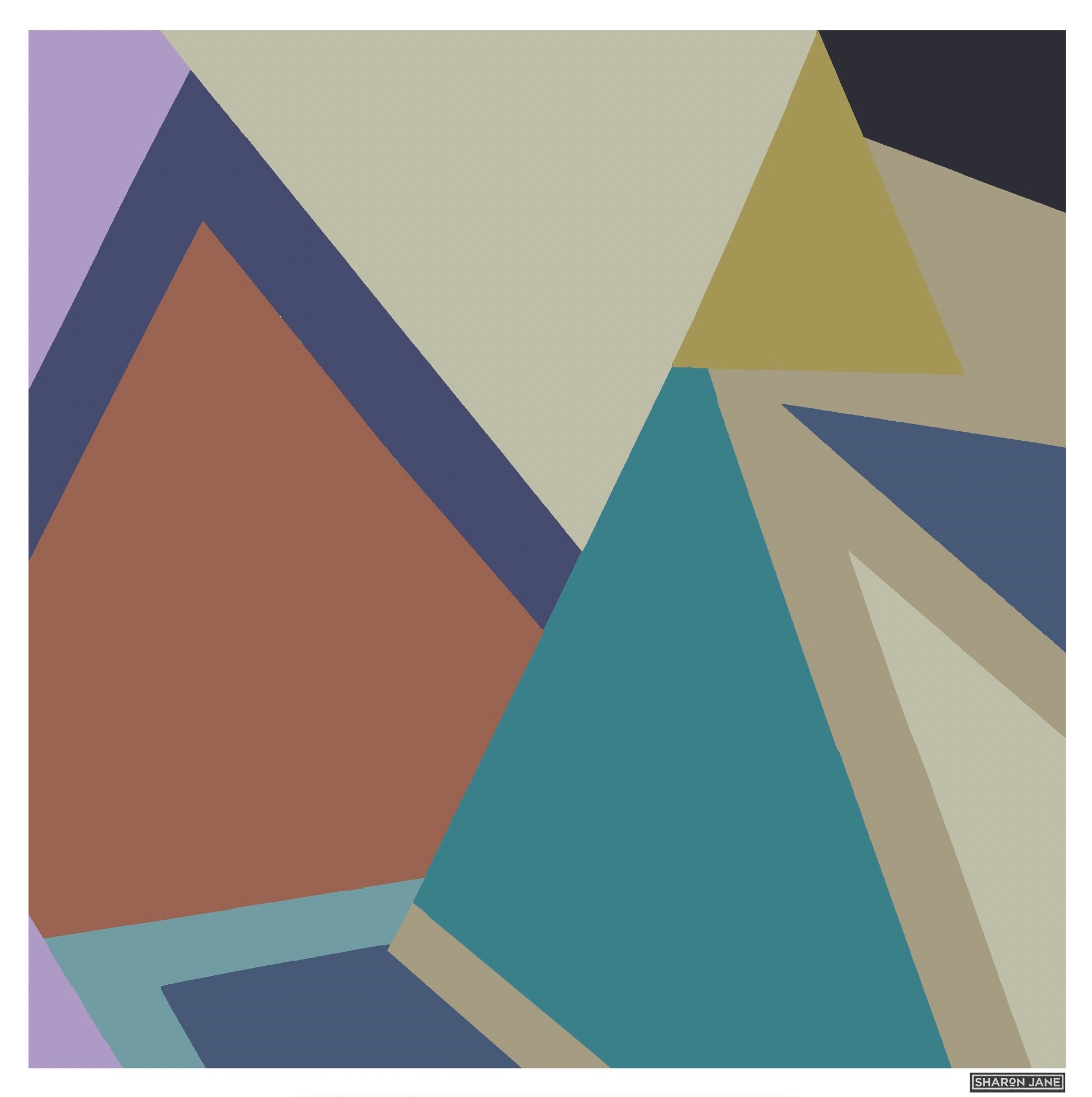 Geometric square print no 3 lilac