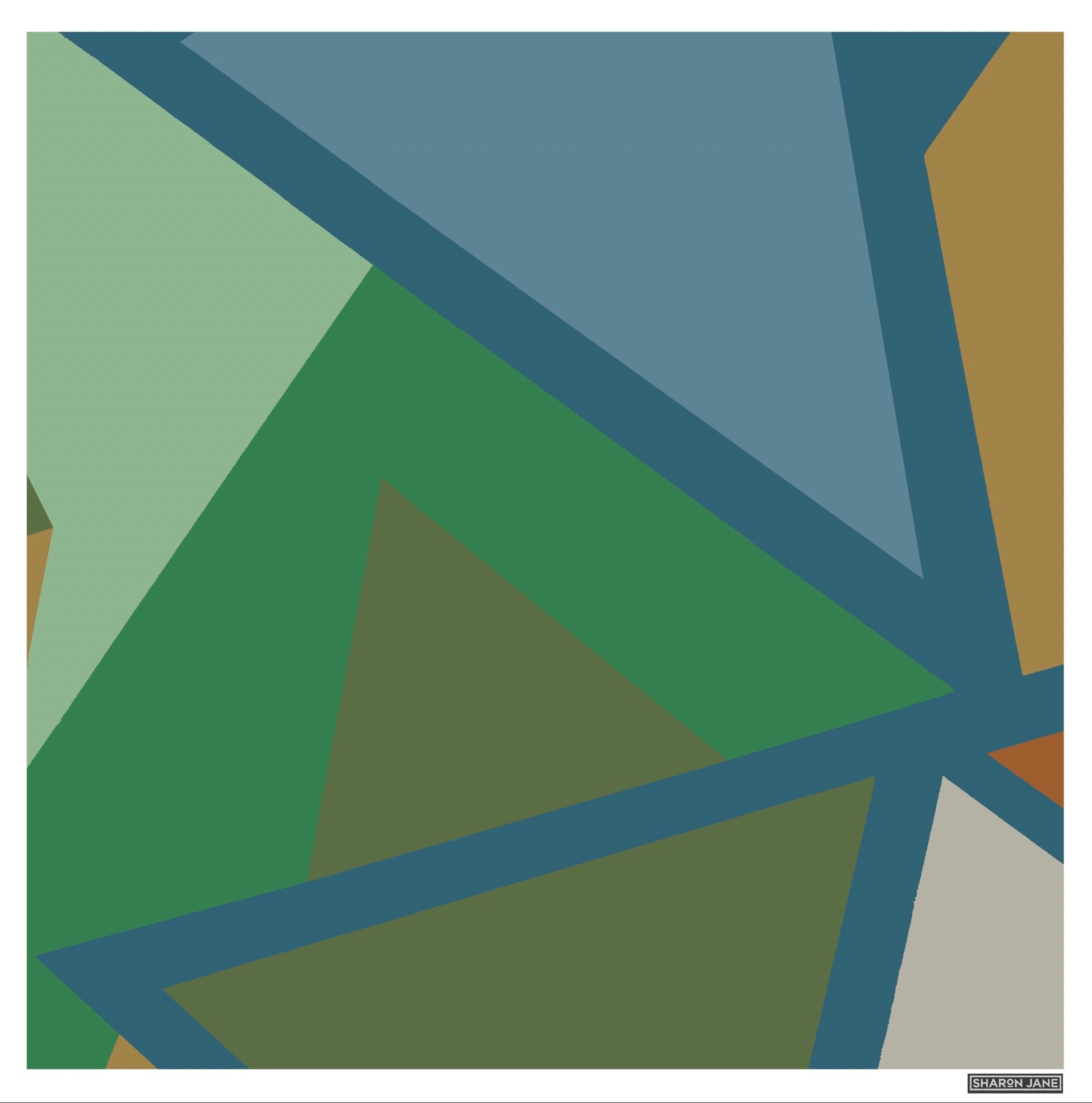 Geometric square print no 2 - mint