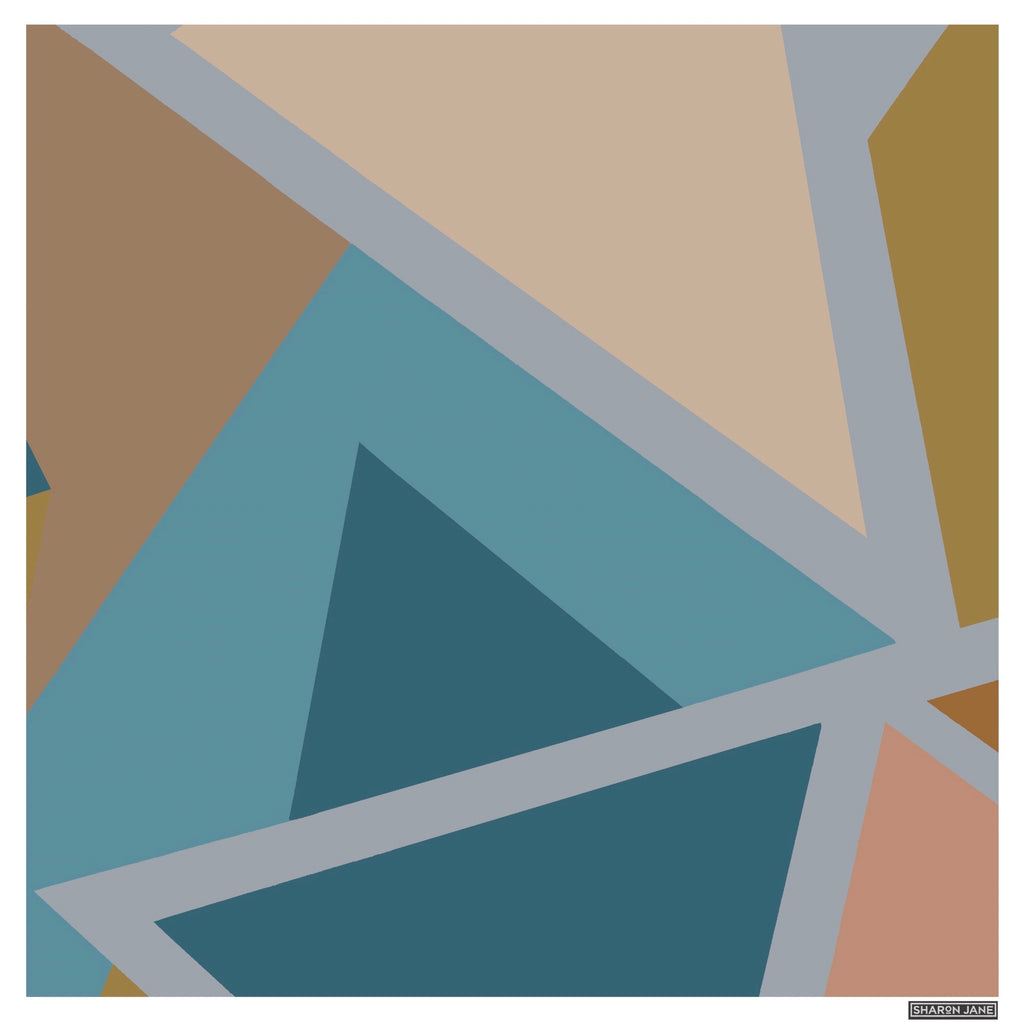 Geometric square print no 2 blush