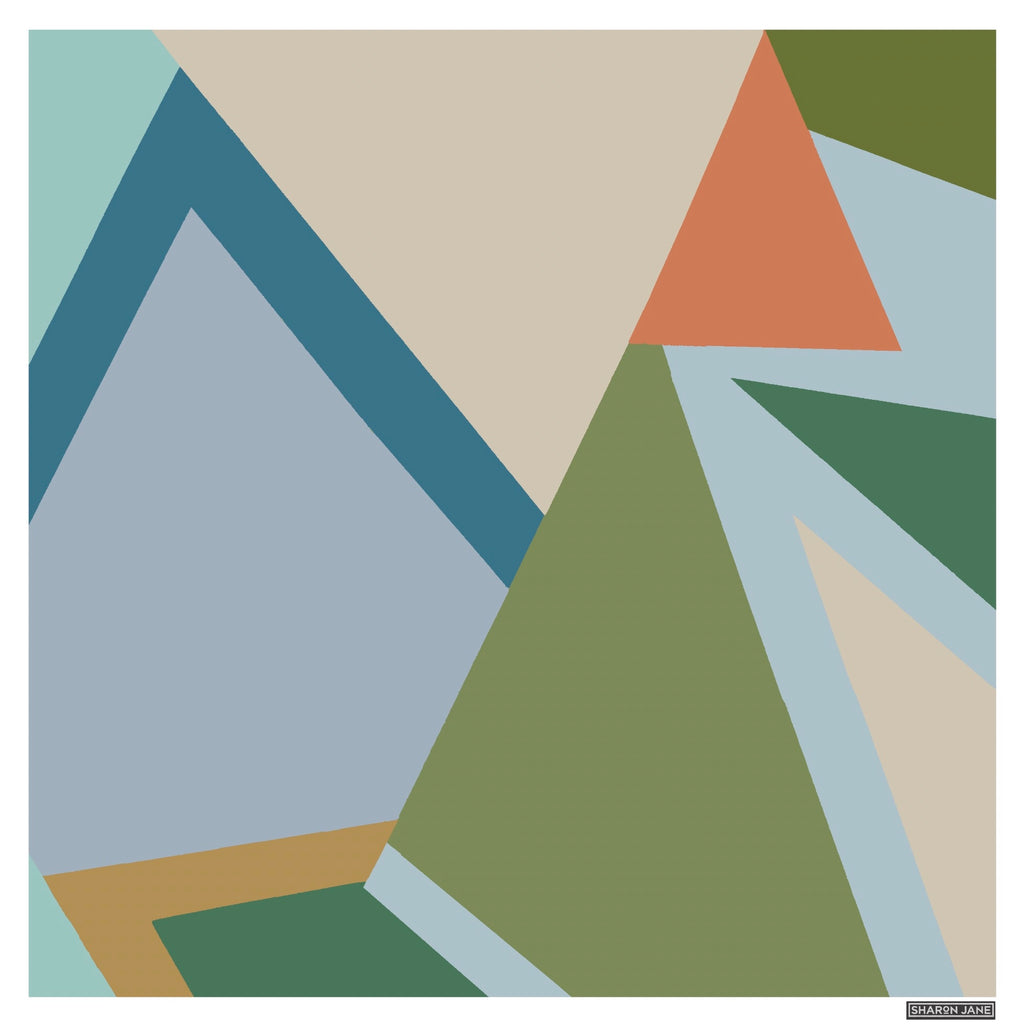 Geometric square print no 3 blush
