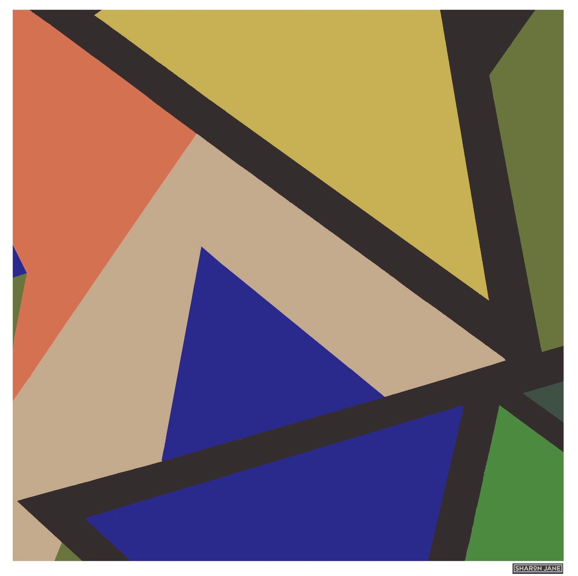 Geometric square print no 2 bright