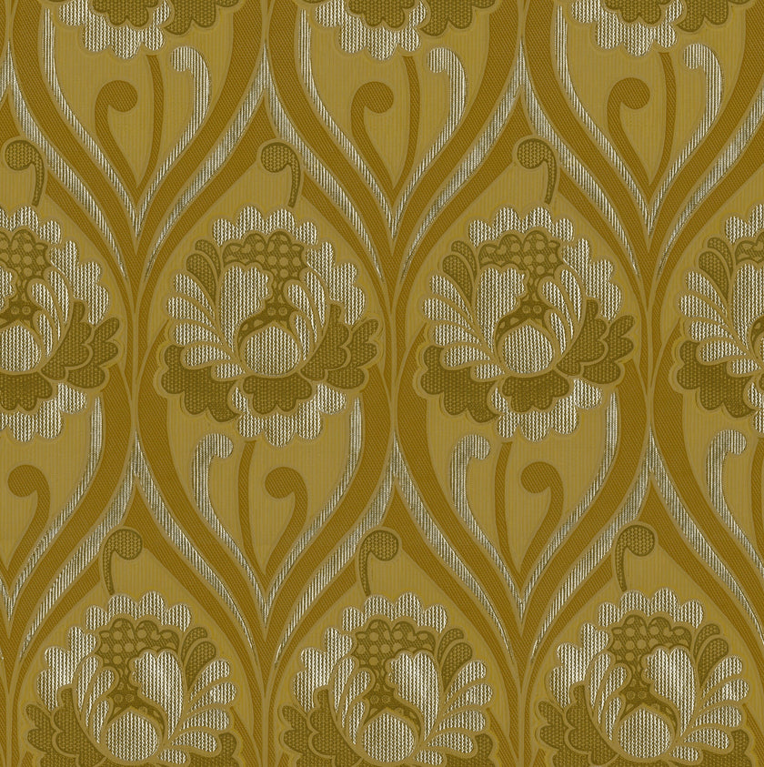 Vintage floral damask Wallpaper - Gold