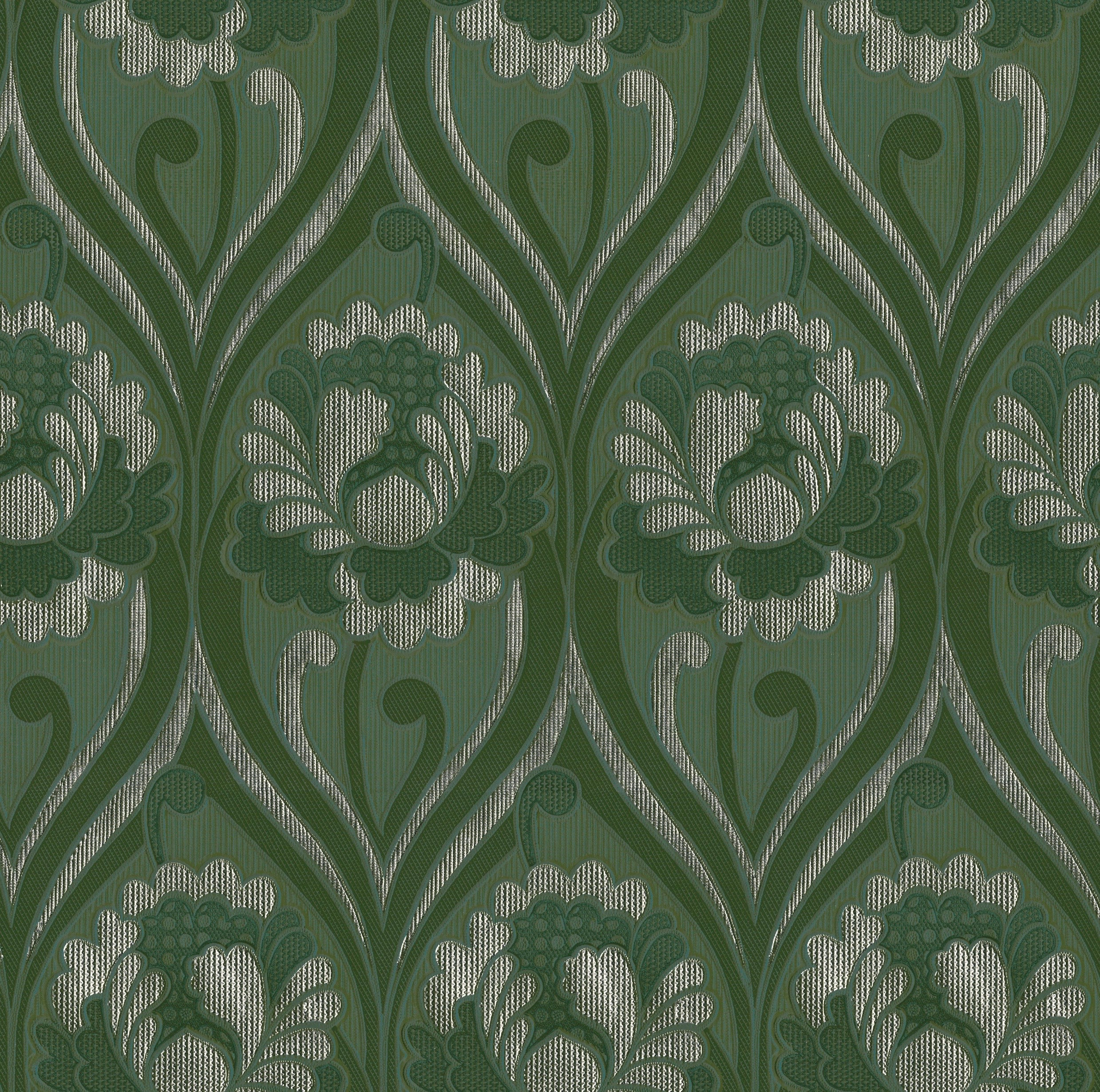 Vintage floral damask Wallpaper - Forest