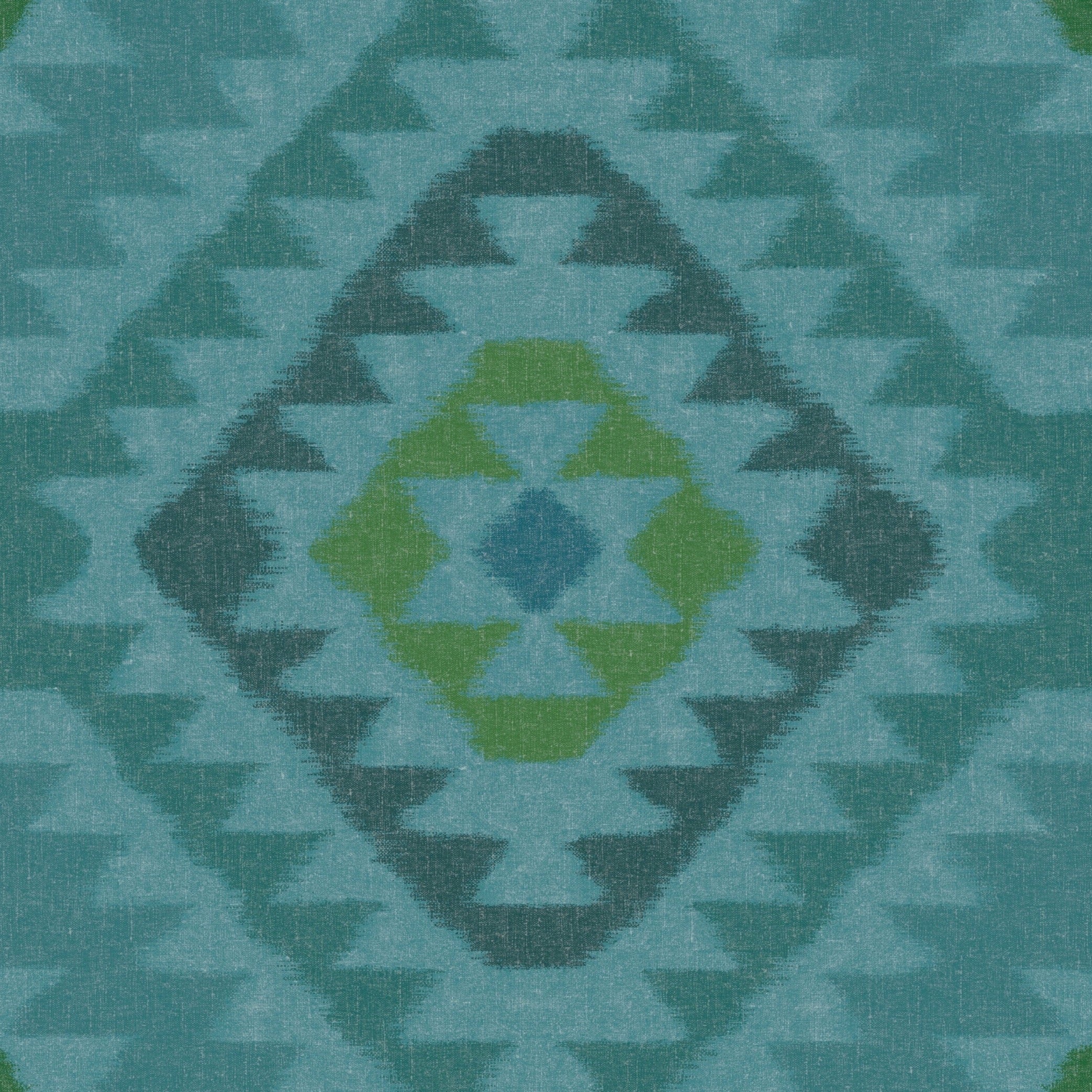 Navajo Wallpaper - Turquoise + Pea