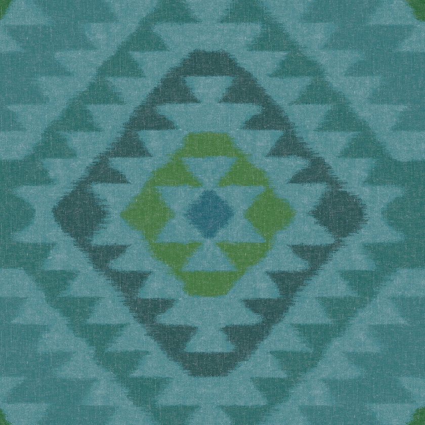 Navajo Wallpaper - Turquoise + Pea