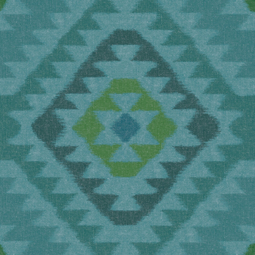 Navajo Wallpaper - Turquoise + Pea