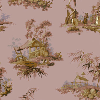 Vintage Oriental Wallpaper - Ice pink
