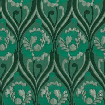 Vintage floral damask Wallpaper - Arsenic