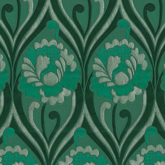 Vintage floral damask Wallpaper - Arsenic