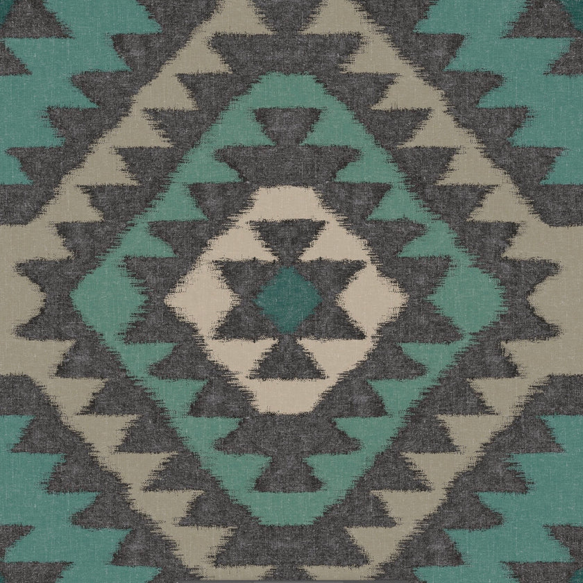 Navajo Wallpaper - Black / Teal