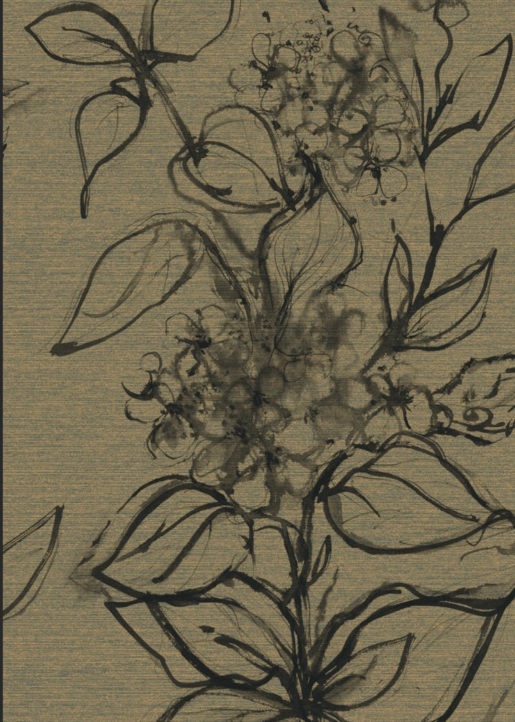 Aquatint Large Panel Floral Wallpaper