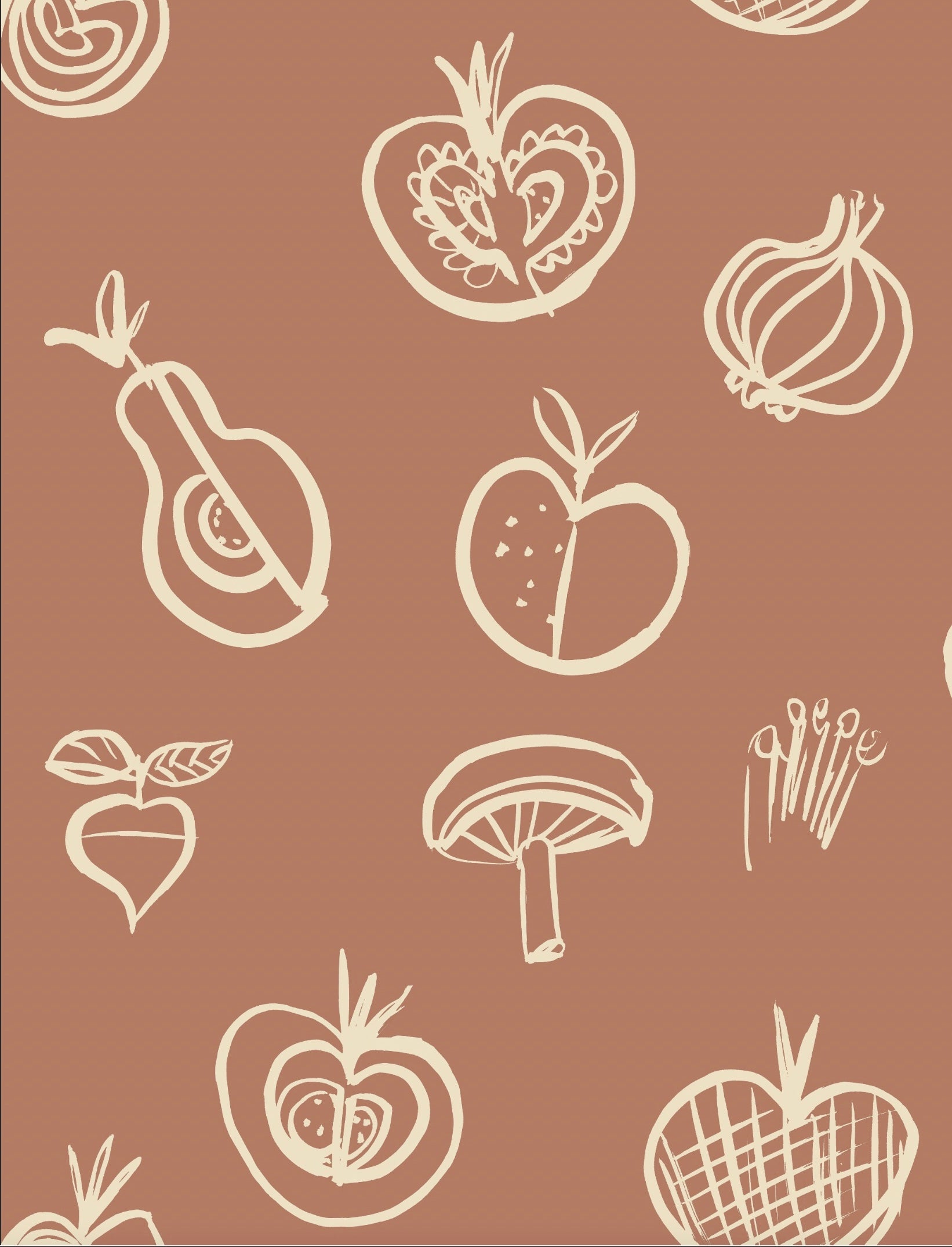 Simple Fruit Motif Wallpaper