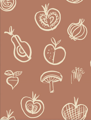Simple Fruit Motif Wallpaper