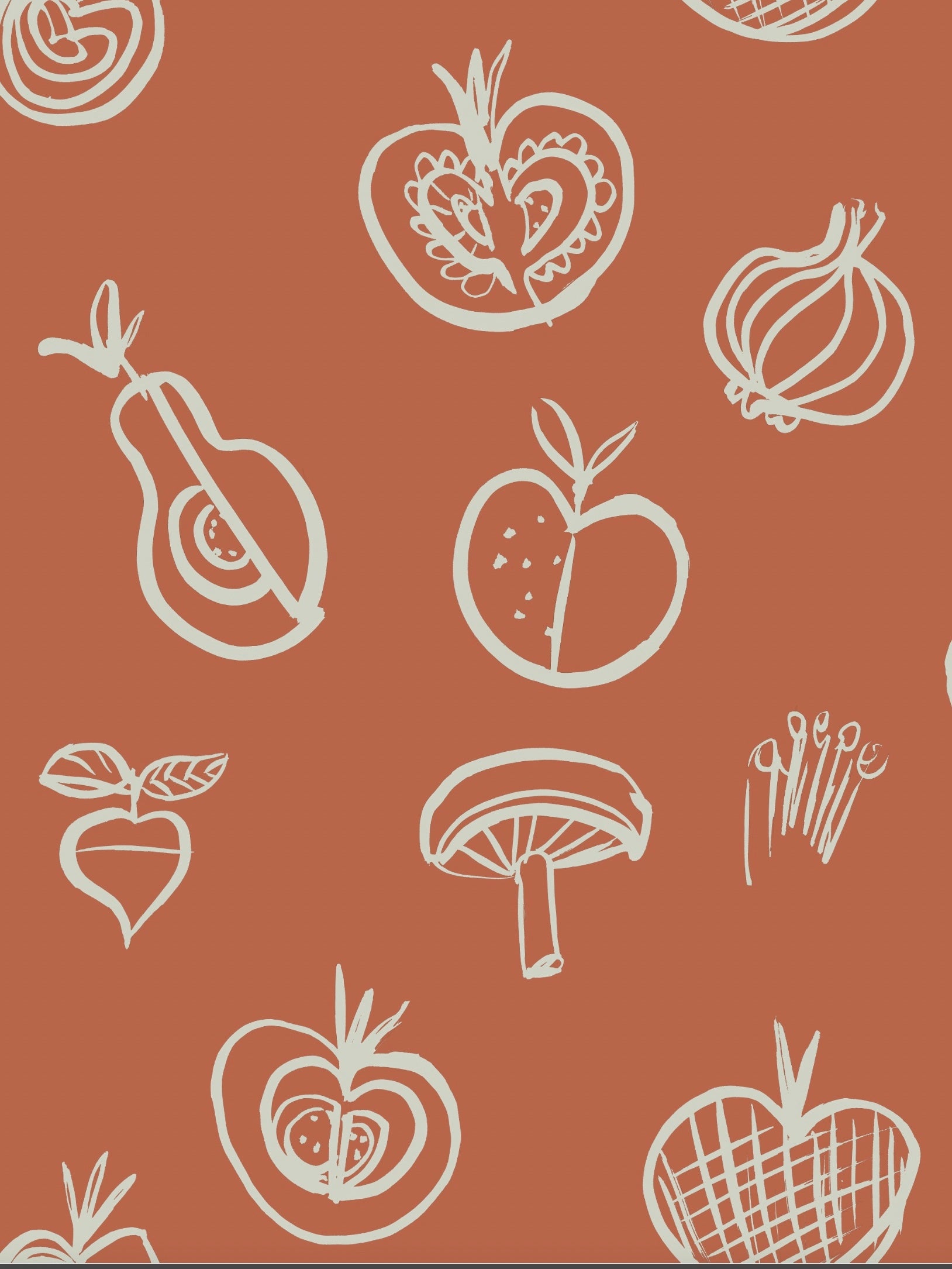 Simple Fruit Motif Wallpaper