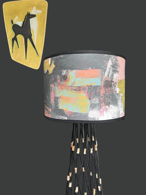 Painterly Abstract Lamp shade - Black