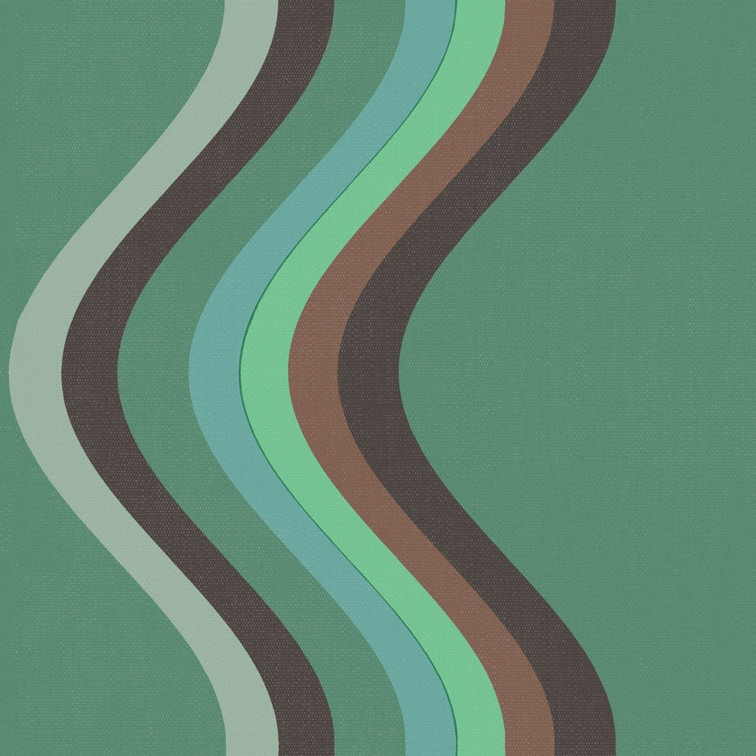 Broad Curvy Retro Stripe Wallpaper