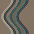 Broad Curvy Retro Stripe Wallpaper