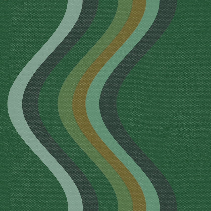 Broad Curvy Retro Stripe Wallpaper
