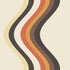 Broad Curvy Retro Stripe Wallpaper