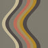 Broad Curvy Retro Stripe Wallpaper