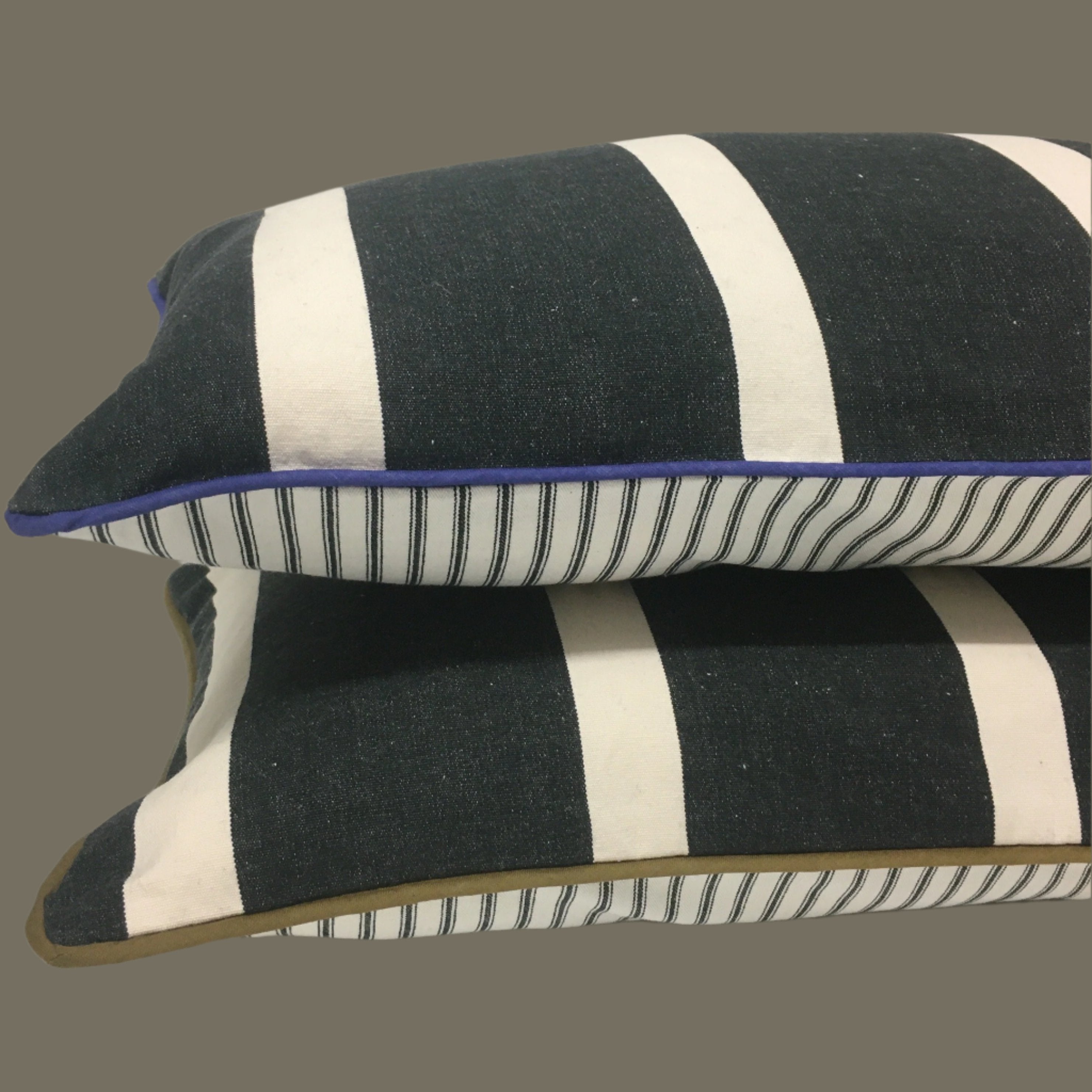 Black + White Striped Cushions