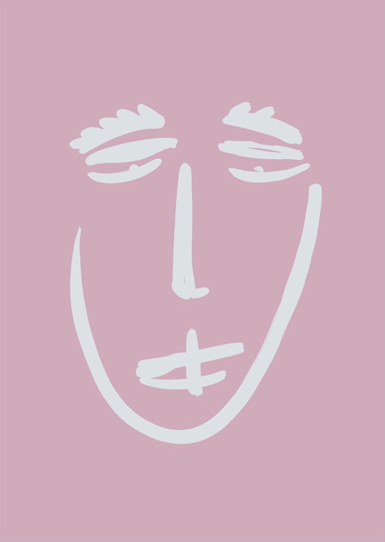 Face print - Rose + Ivory